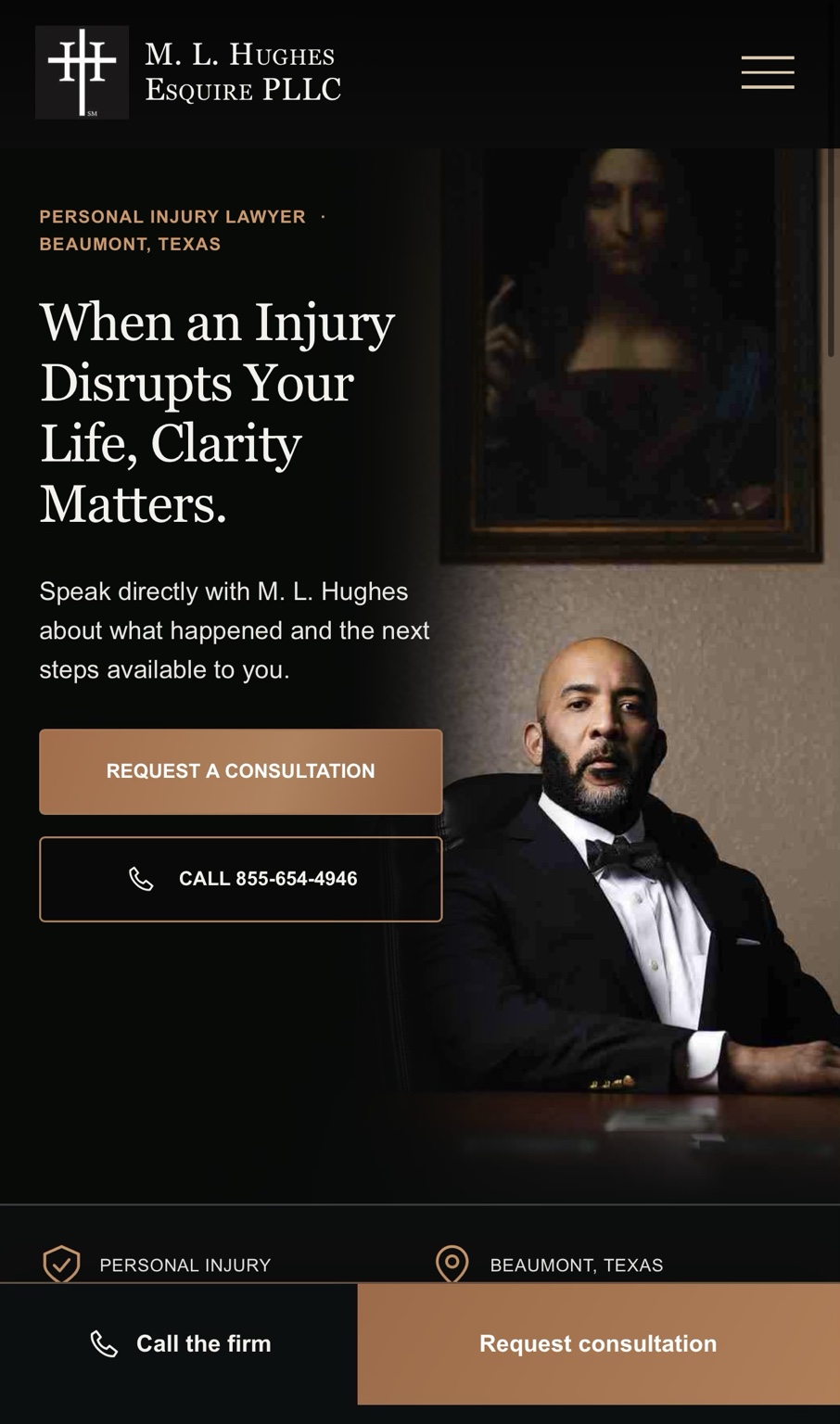 M. L. Hughes homepage design